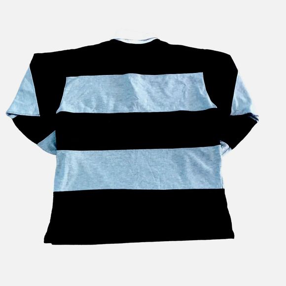 Disneyland Paris Rugby Blue Gray Striped Collared Polo Long Sleeve Shirt L/XL - Picture 5 of 8